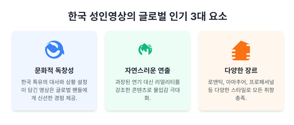 한국 성인영상의 글로벌 인기 3대 요소 한국 성인영상의 글로벌 인기 3대 요소